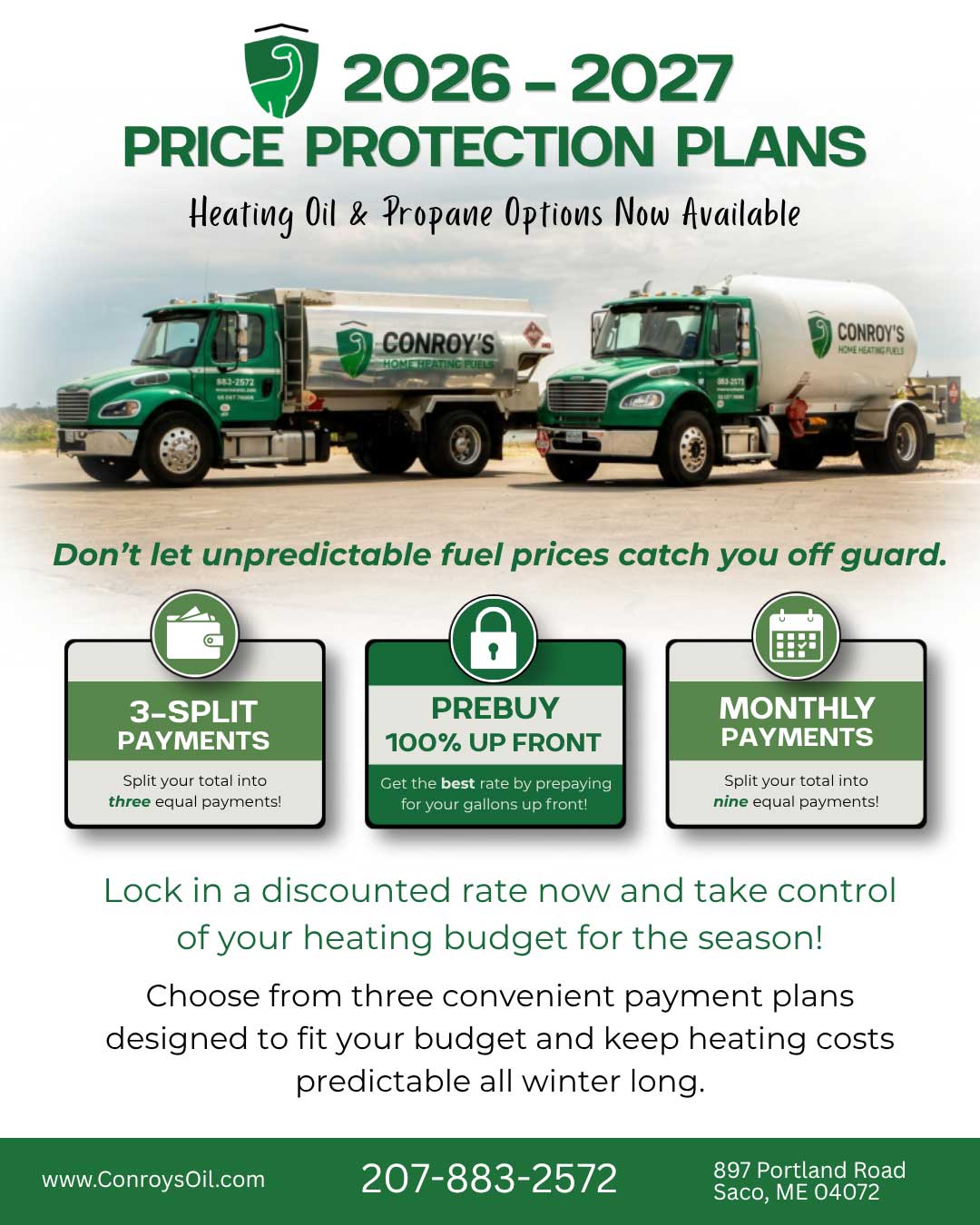 Lock-In / Pre-Buy Options for Conroy's Oil